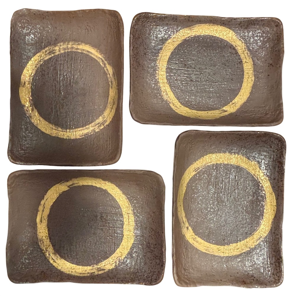 Set of 4 Rectangular Ceramic Platters / Dinner Plates